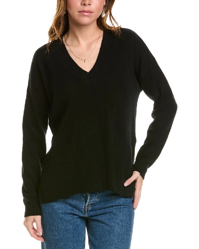 Minnie Rose High-Low Cashmere Sweater Soft Cozy Warm