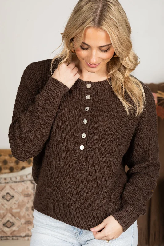 Brown Cotton Button Front Sweater Cotton Fabric Linen Fabric Terry Fabric