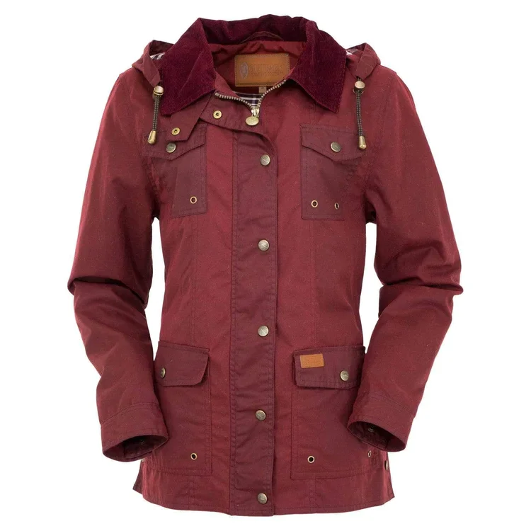 Outback Trading Company Ladies Jill-A-Roo Oilskin Jacket 2184-BRY Front Pockets Side Pockets Patch Pockets