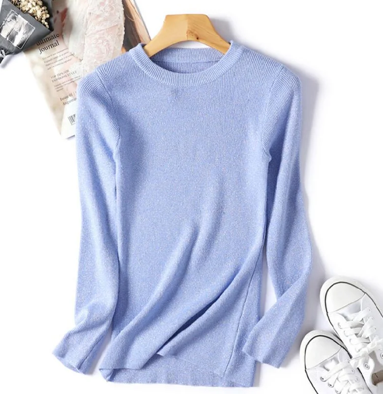 Casual Long Sleeve Sweater Ribbed Striped Patterned