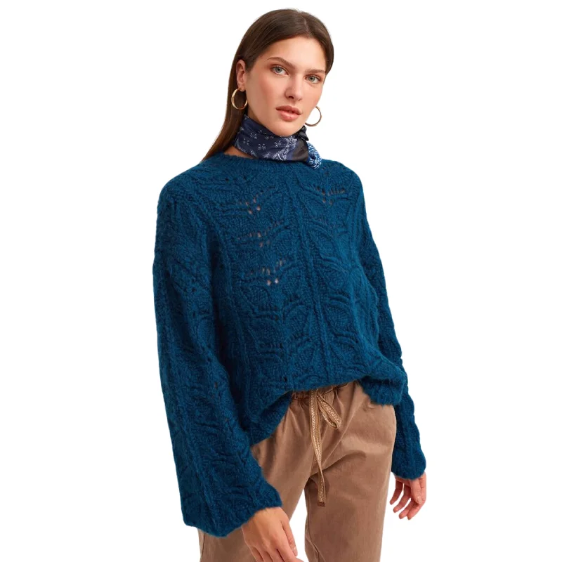 OXXO -  Spanish Sleeve Bohemian Openwork Sweater Glossy Satin Silk