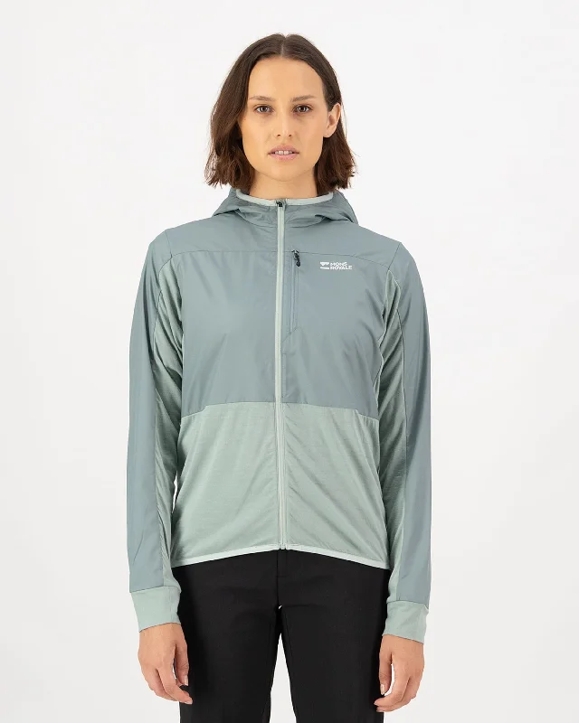 Diversion Merino Wind Jacket - Dew / Desert Sage Tiered Jacket Buttoned Jacket Zippered Jacket