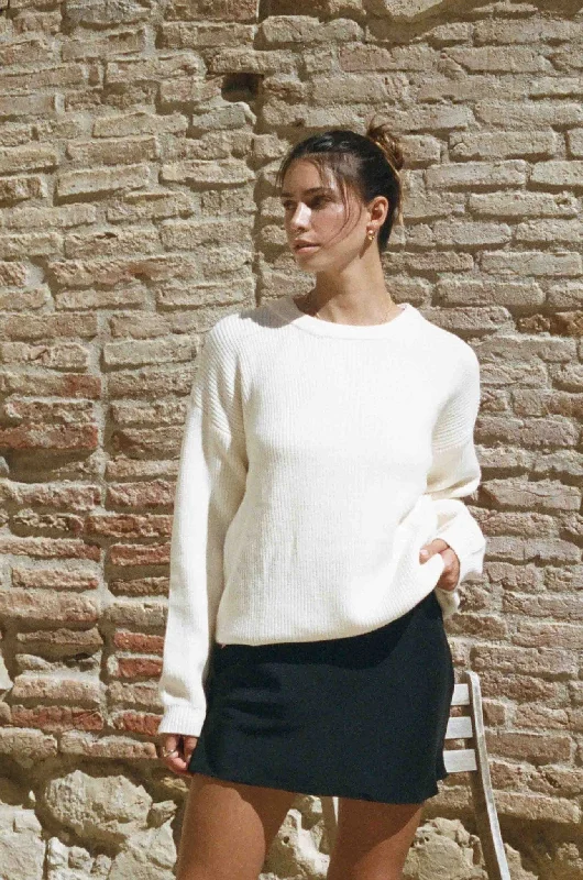 Charles Sweater (Ivory White) Ribbed Striped Patterned