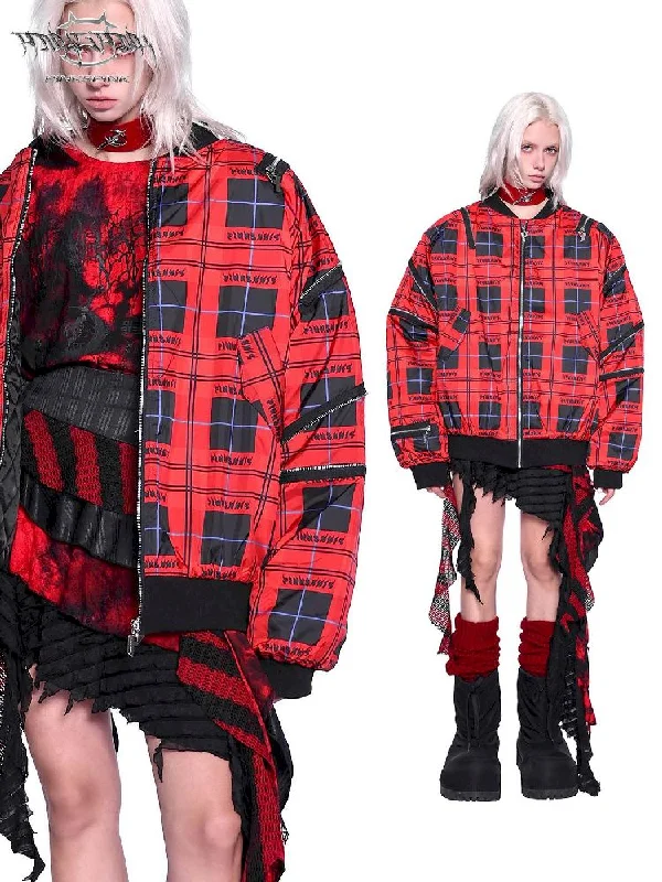 Zipper Structure Patchwork Punk Jacket【s0000011018】 Oversized Jacket Tailored Jacket Straight Jacket