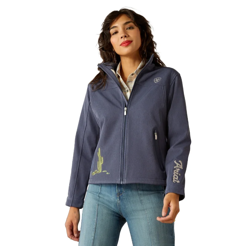 Ariat Ladies New Team Riverside Blue Heritage Zip Jacket 10054582 Denim Fabric Leather Fabric Suede Fabric