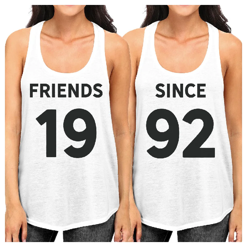 Friends Since Custom Years BFF Matching White Tank Tops