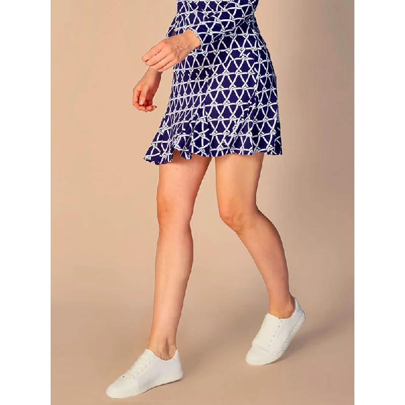 G Lifestyle Nautical 17-Inch Flare Skort - True Navy