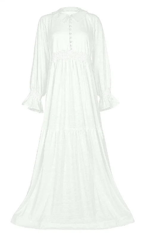 Women's Everydaywear White Cotton Jersey Abaya