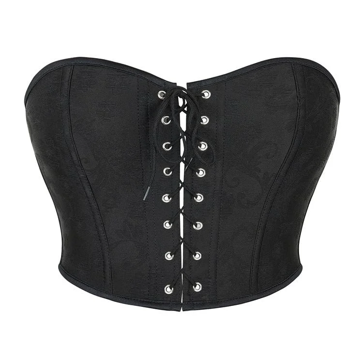 Women's Gothic Solid Color Lace-up Bustier