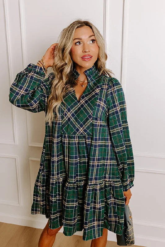 Apple Picking Pretty Plaid Mini Dress Classic Casual Mini Dress