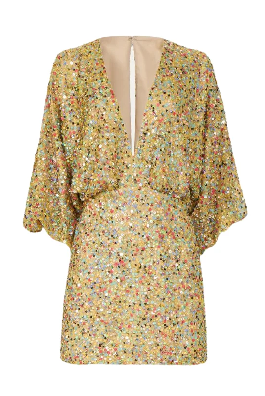 Bruna Mesh Sequin Mini Dress | Multi Trendy Floral Mini Dress