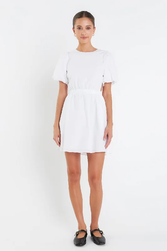 English Factory - Cut-Out Poplin Mini Dress Fashionable Boho-Chic Mini Dress