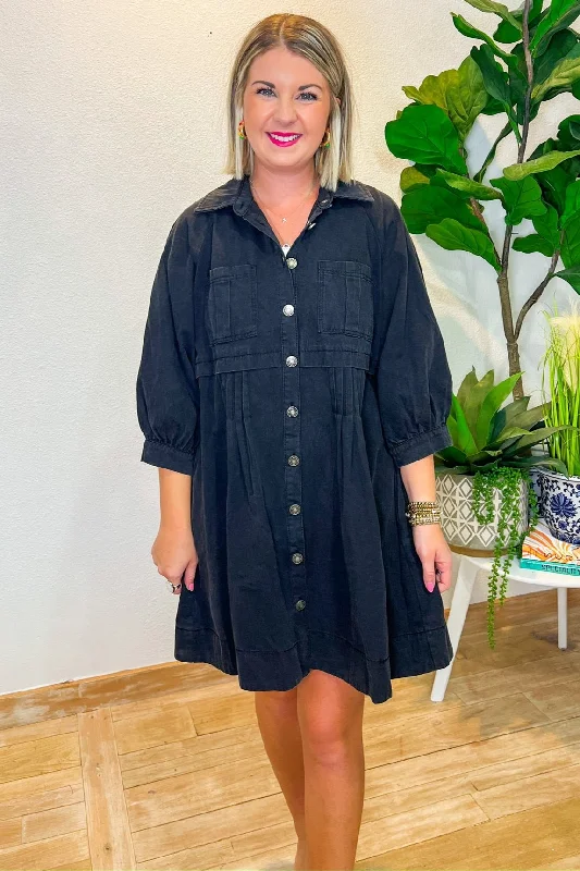 Down By The Fire Mini Dress - Charcoal Chic Tropical Mini Dress