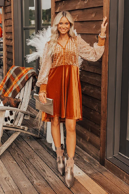 Harvest Festivities Velvet Mini Dress Classic Shift Mini Dress