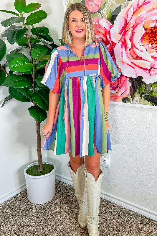 It's Only Fair Mini Dress - Fall Multi Trendy Floral Mini Dress