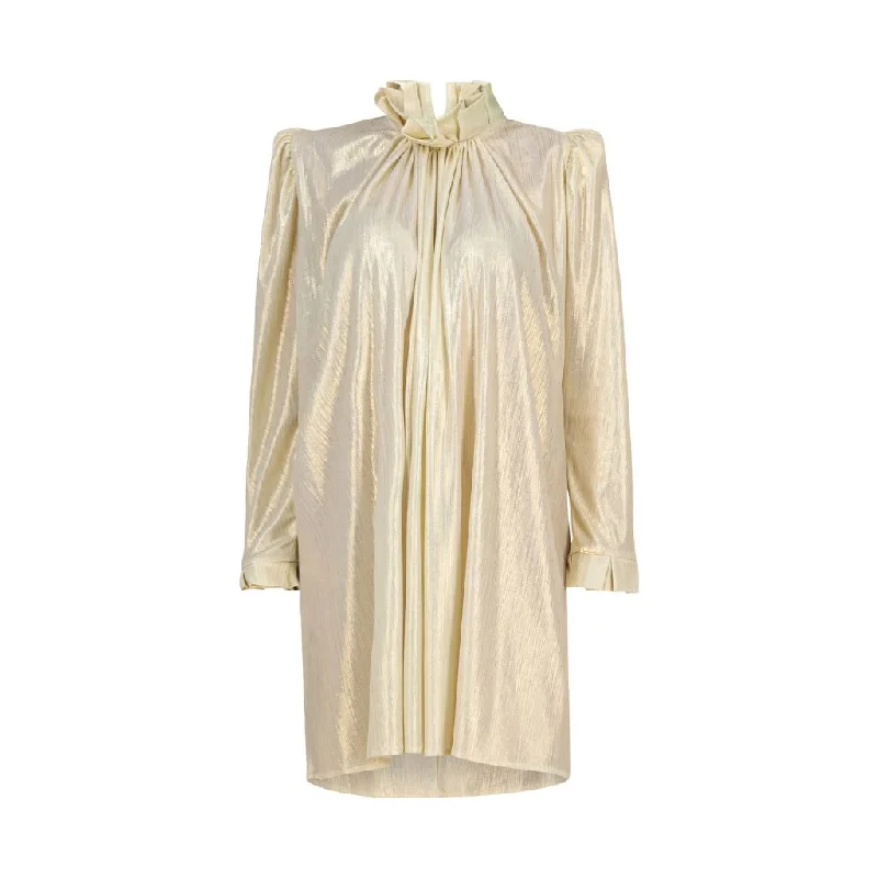 Metallic Mini Dress | Gold Classic Striped Mini Dress