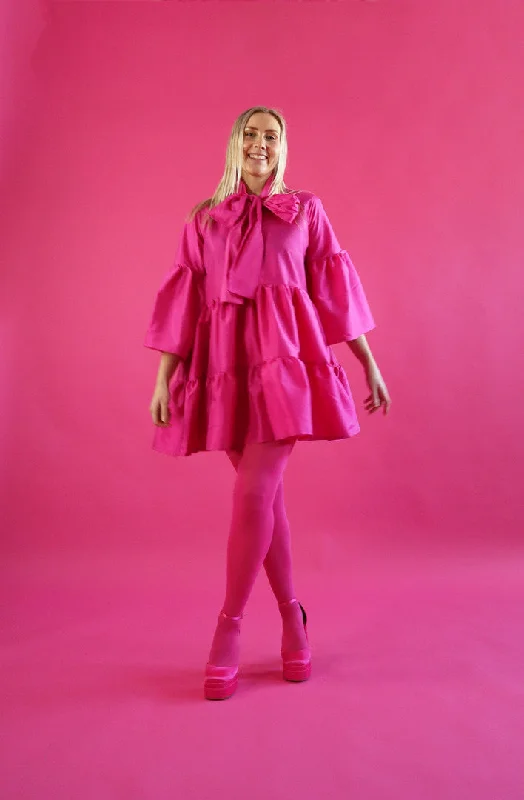 Lush Mini Dress Pink Elegant Silk Mini Dress