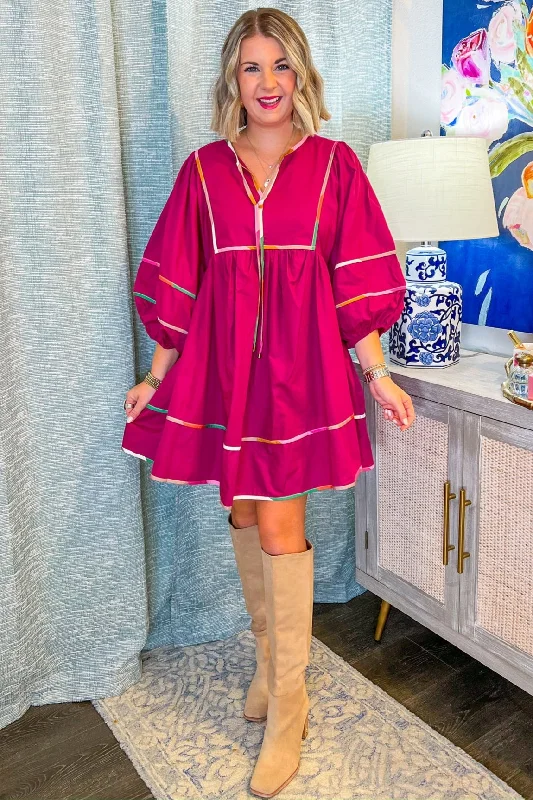 Moments Away Mini Dress - Plum Stylish Short Sleeve Mini Dress