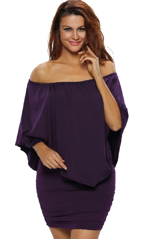 Multi-way Dressing Layered Purple Mini Dress Chic Sleeveless Mini Dress