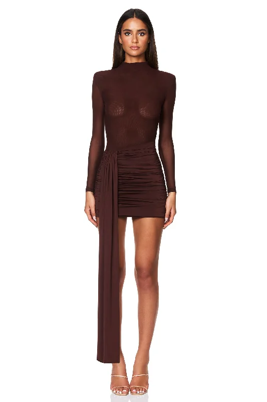 Nookie Enigma Mini Dress - Chocolate Cozy T-Shirt Mini Dress