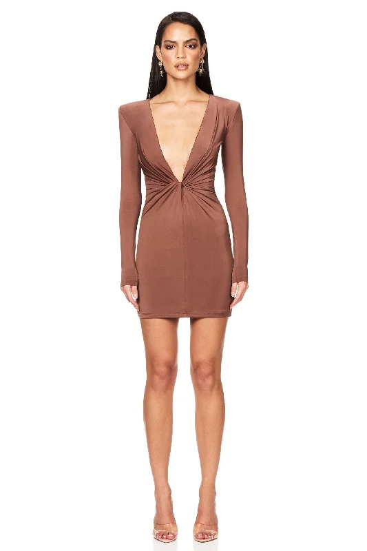 Nookie Legacy Mini Dress - Cognac Chic Sleeveless Mini Dress