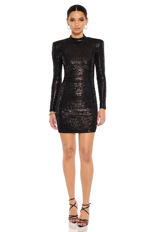 Nookie Seduce Long Sleeve Mini Dress - Chocolate Comfortable Boho Mini Dress