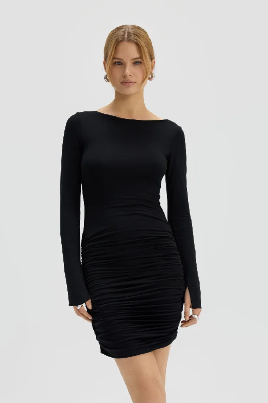 Saint Body Mini Dress Black Chic Sleeveless Mini Dress