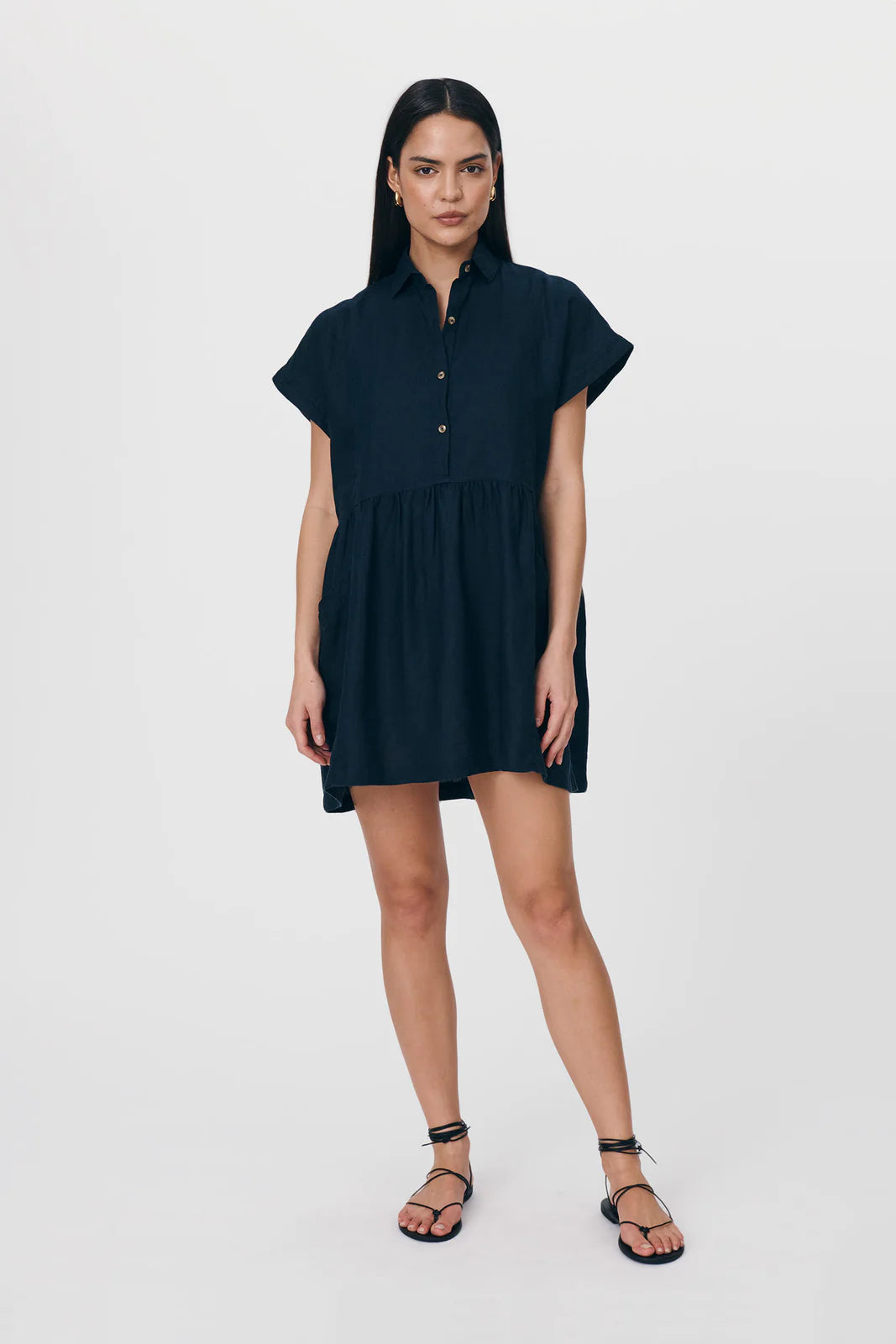 ROWIE GINA LINEN MINI DRESS Trendy Bodycon Mini Dress