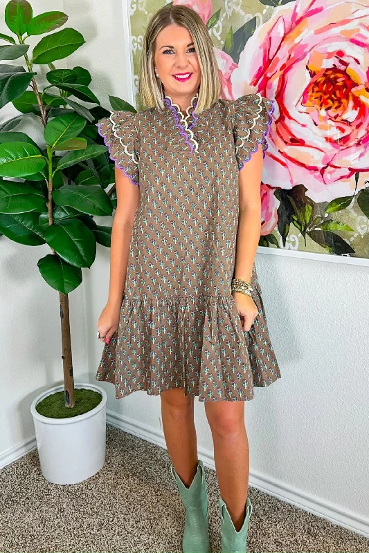 Time Will Tell Mini Dress - Brown Cozy Sweater Mini Dress